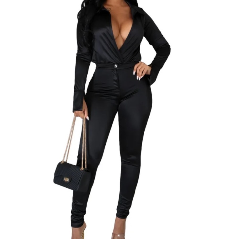 Black Jumpsuit and Pants Set